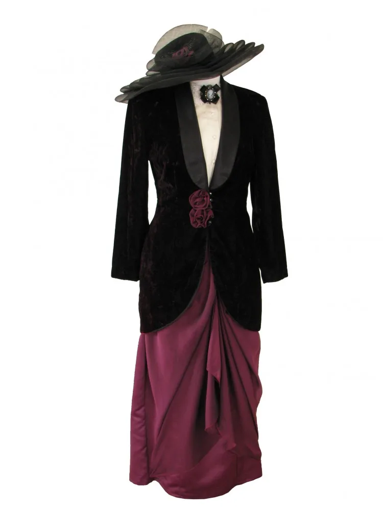 

1900s Ladies Edwardian Suffragette Downton Abbey Cosplay Costume Dress Victorian Edwardian Titanic Rose Style Costume Custom