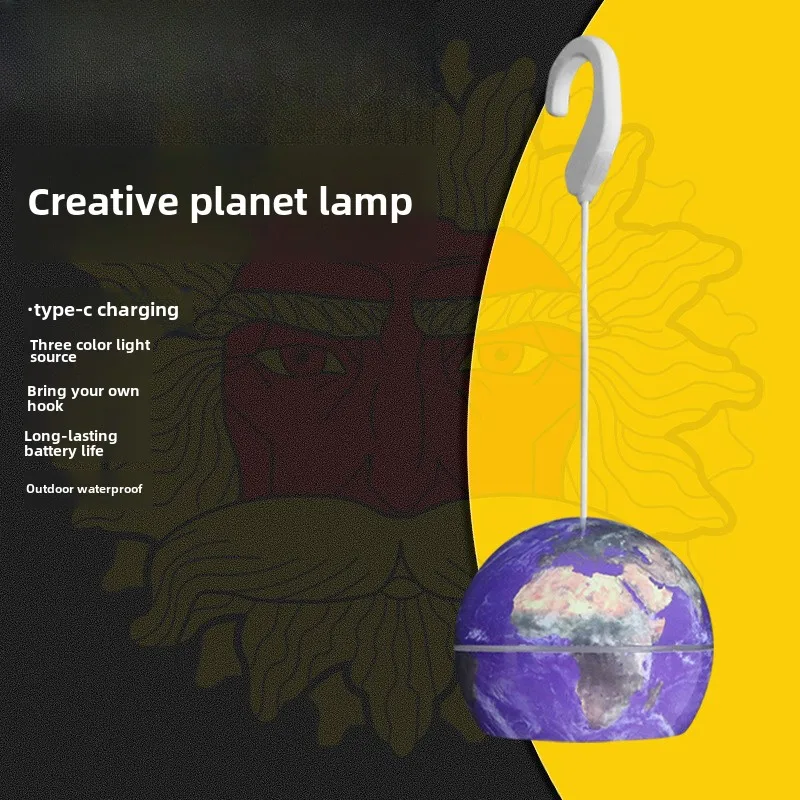 New outdoor camping atmosphere planet lamp LED tent lamp chandelier skylight hanging lamp creative decoration gift