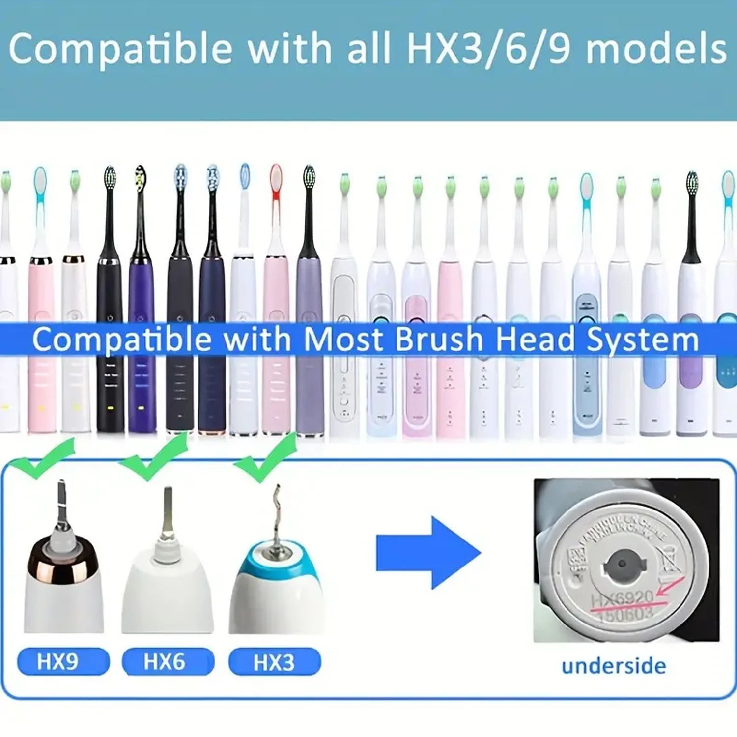4-32pcs Electric Toothbrush Replacement Heads Compatible with Philips Sonicare Replacement Brush Heads Click-on Handles image 4