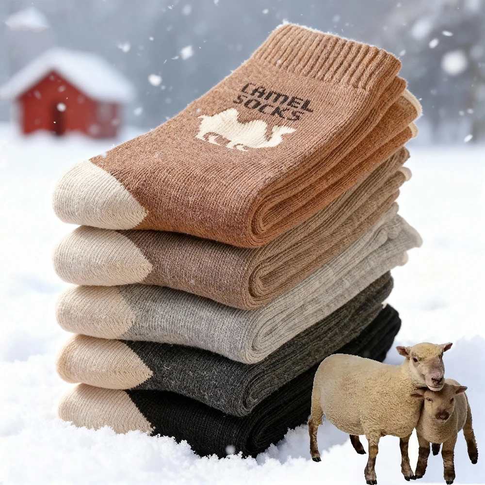 3 Pairs High Quality Winter Socks Men's Women's Outdoor Cold Resistant  Warm Thick Snow Boots Long  Socks Man Gift Sox 37-44