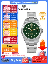 San Martin New 38mm Vintage Enamel Dial NH35 Men Sport Watch Explore Climbing Series Automatic Mechanical Sapphire 10Bar BGW-9