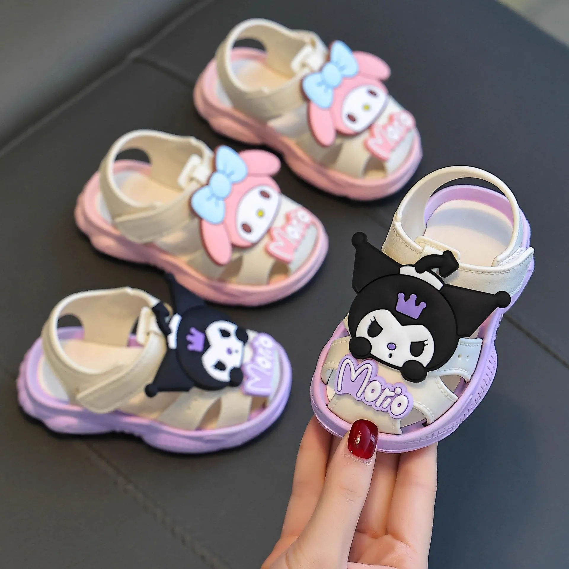 

Kawaii Kids Sandals Hello Kitty Summer Girls Sanrio Cartoon Child Hollow Sandals Cute Doll Shoes Non Slip Breathable Beach Shoes