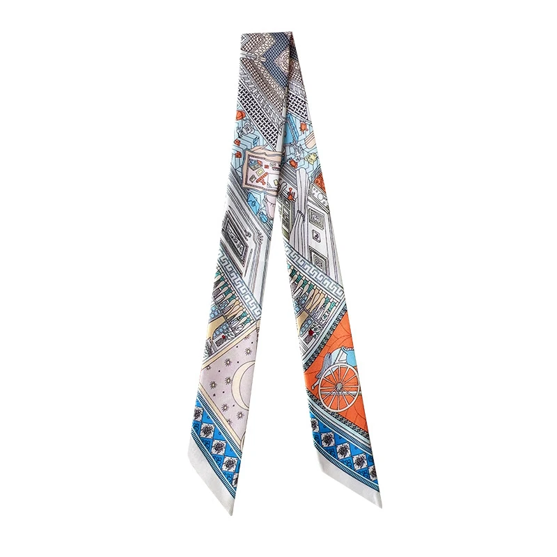 

New style silk scarf for tying bags, ribbon handbag decoration, thin long scarf for hair ties, women's belt