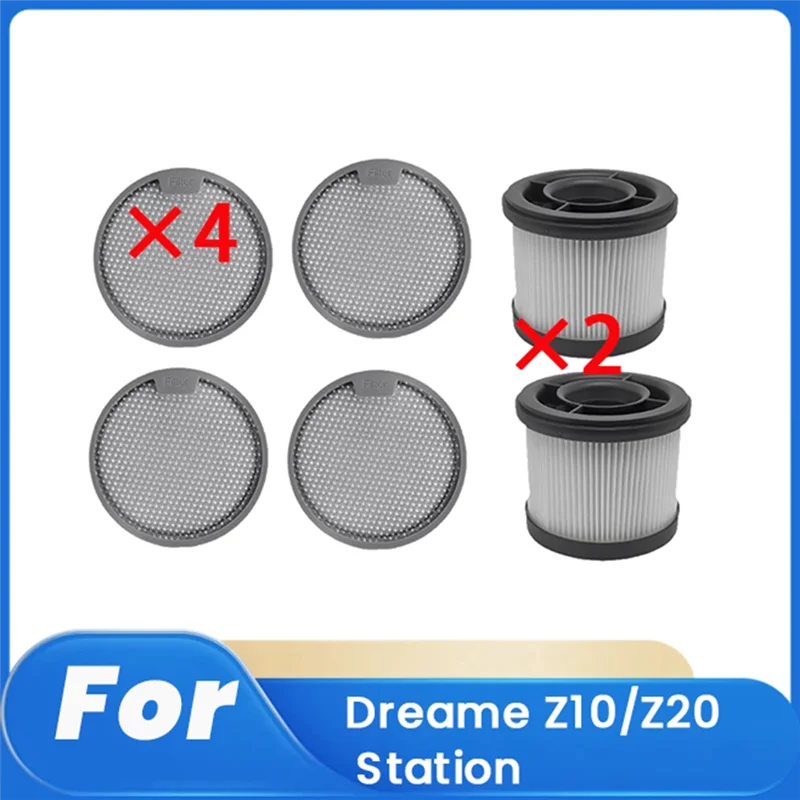

T99C-6 Pcs Filter And Filter Cotton For Dreame Z10/Z20 Station Sweeping Robot Accessories Robot Cleaner Parts Replacement