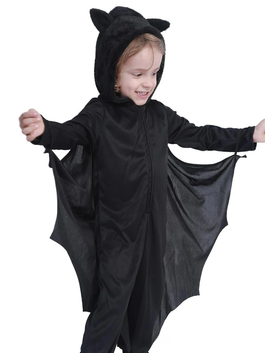 Nuovo loween Bat con cappuccio Par Tutina Cosplay Vestito per spettacoli teatrali per bambini Costume di scena etnico tradizionale in cotone