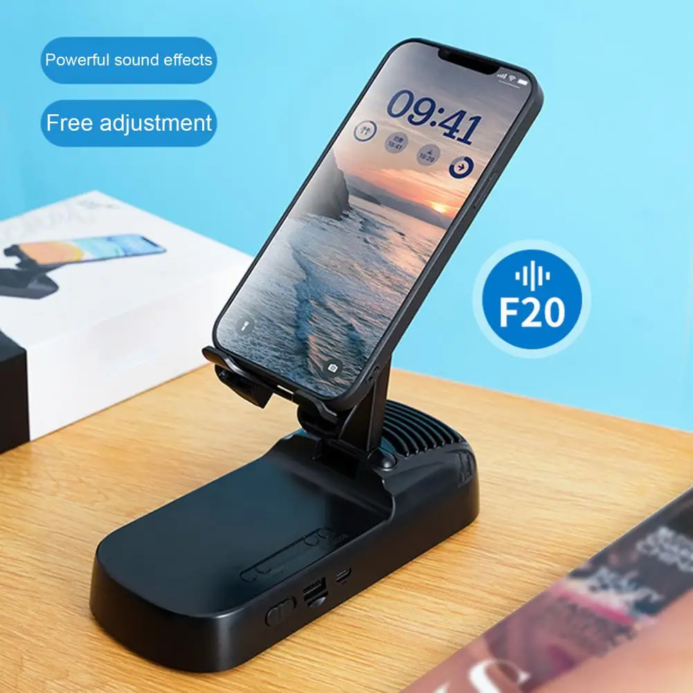 Phone Stand  Practical Noise Reduction Rechargeable  Desktop Stand Cell Phone Holder with Speaker Home Supplies