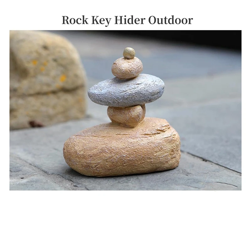 Rock Key Hider Outdoor Hide A Spare Key Outside Waterproof Fake Rock Key Hider Decoration Spare Key Hider Storage Box-A22G