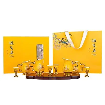Moutai cultural tourism merchandise wine set, Moutai Huanci collection loose flower flying wine set gift box set, wine dispenser - Detail 1