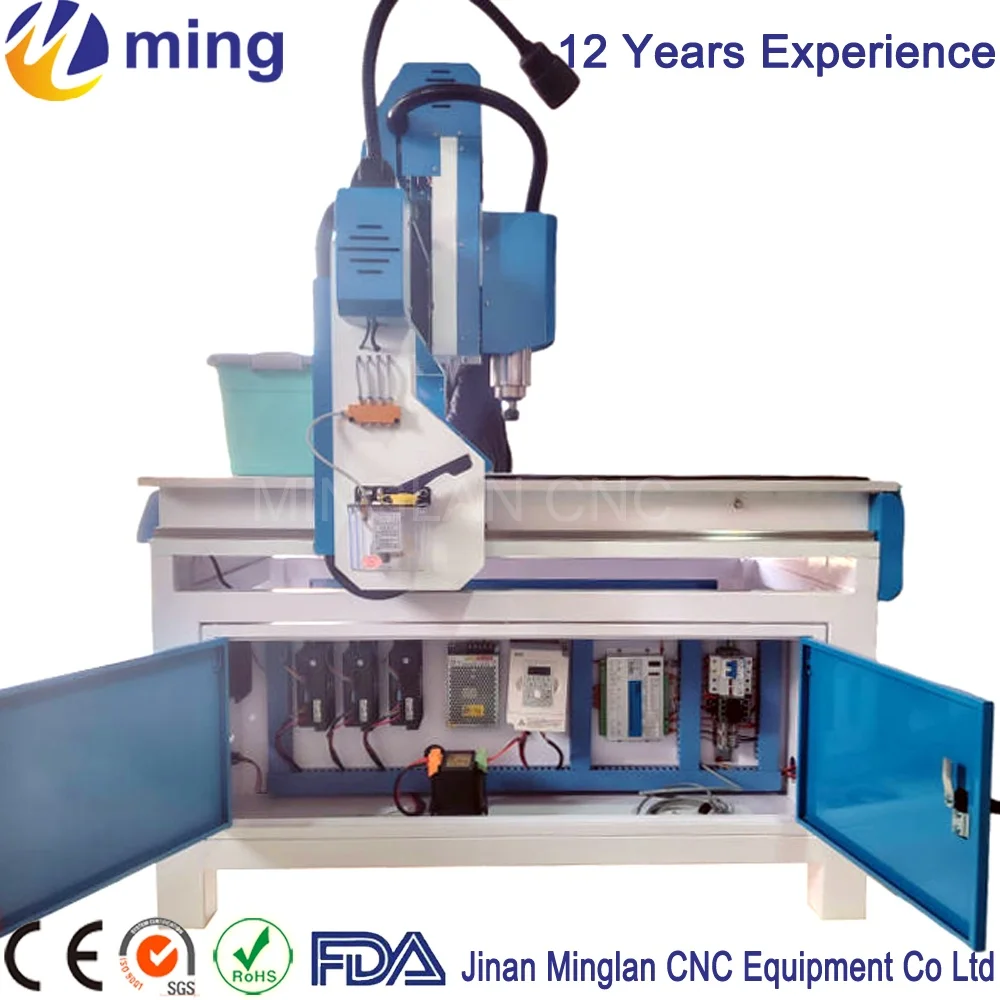 Wood cutting machine/ mini size cnc router/ 6090 wood cutter with 200mm feeding heights