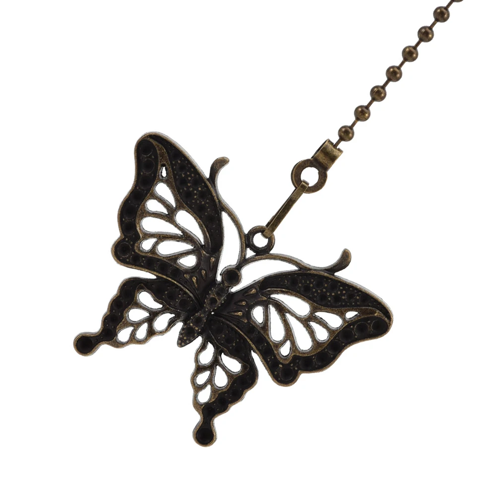 

Butterfly Switch-mounted Pendant Pull Chain Extender for Ceiling Dark Brown Zinc Alloy Durable Replacement Beaded