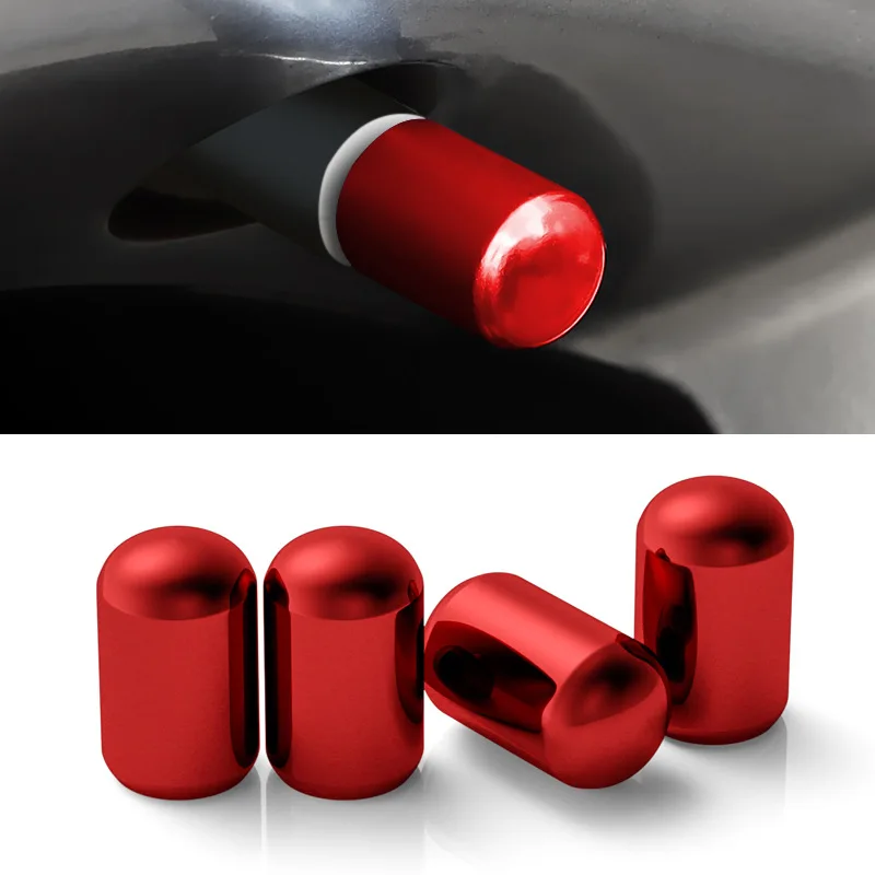 

4Pcs Aluminum Car Tire Valve Caps Dustproof Car Truck Motocycle Bike Wheel Stem Tyre Tire Wheel Stem Air Valve Dust Cap Cover