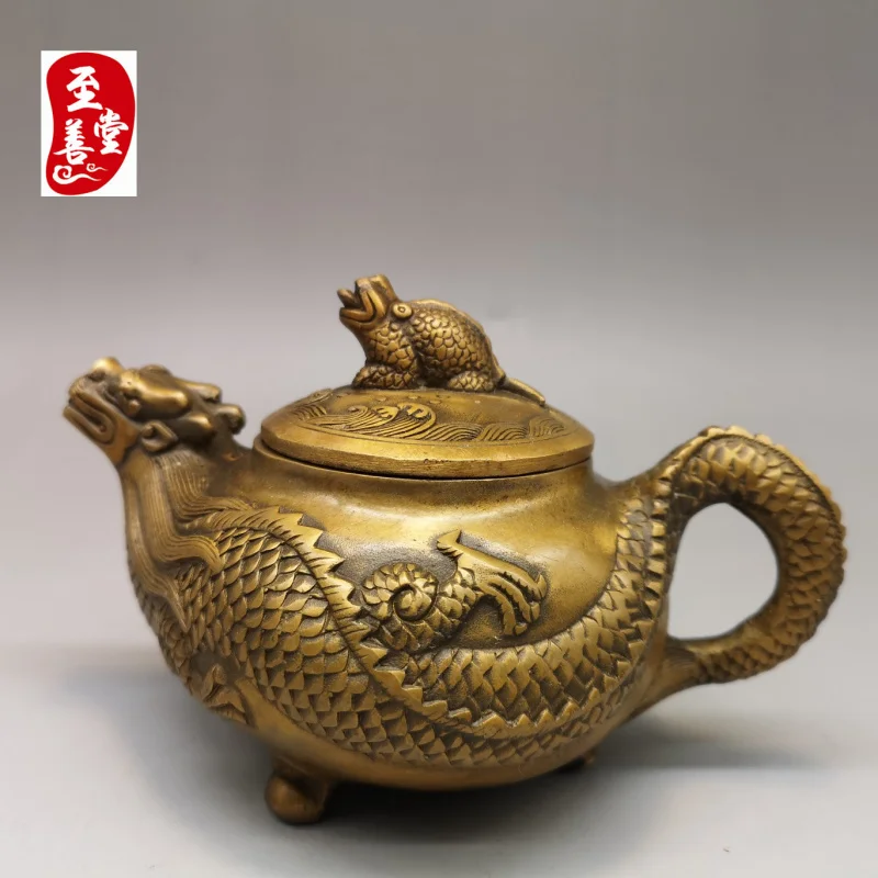 

Антикварная коллекция, чистая медь, орнамент фэн-шуй, латунный корпус дракона, медный чайник, горшок для воды, горшок для вина, чайник, хорошее качество изготовления