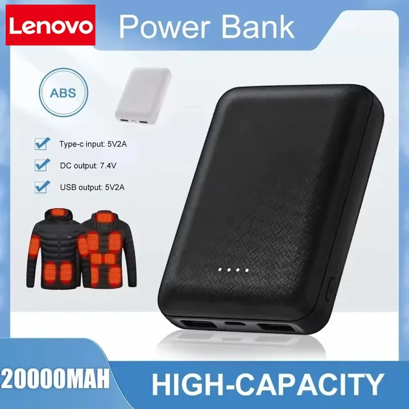 

Портативный внешний аккумулятор Lenovo 30000 мАч с быстрой зарядкой USB, ультратонкий, миниатюрный, для нагревательных жилетов и курток