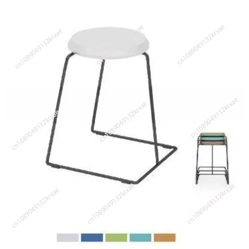 Classroom laboratory laboratory small round stool, four-legged plastic steel lifting stool, hanging stool, fisheye tube stool
