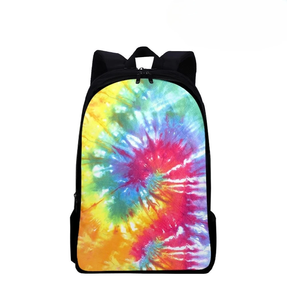 Tie Dyeing Elements Print School Bag Teenager Students Backpack Kid School Boy Girl Knapsack Infantil Children Book Bag 16 Inch