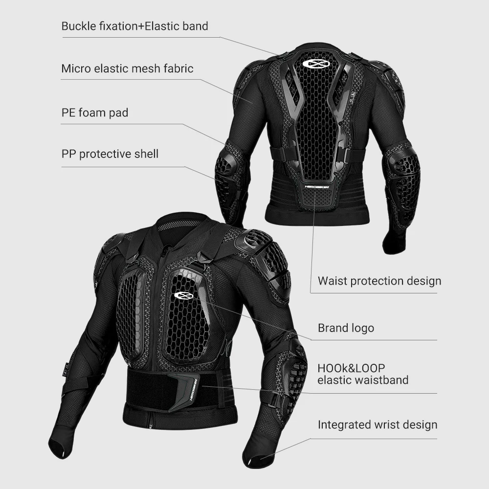 New Motorcycle Jackets Men's Full Body Armor Protection Jackets Motocross Enduro Racing Moto Protective Equipment Clothes