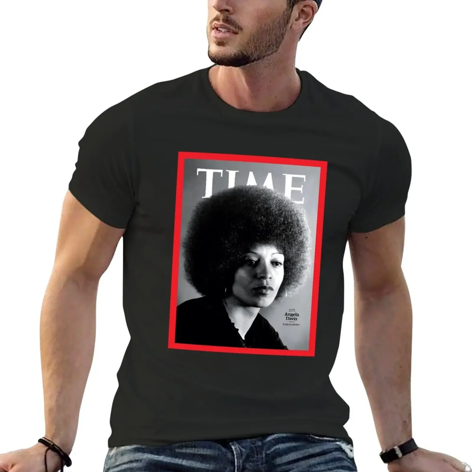 New The Next Things Time Angela Davis Best Things About T-Shirt Short sleeve korean fashion Men's clothing