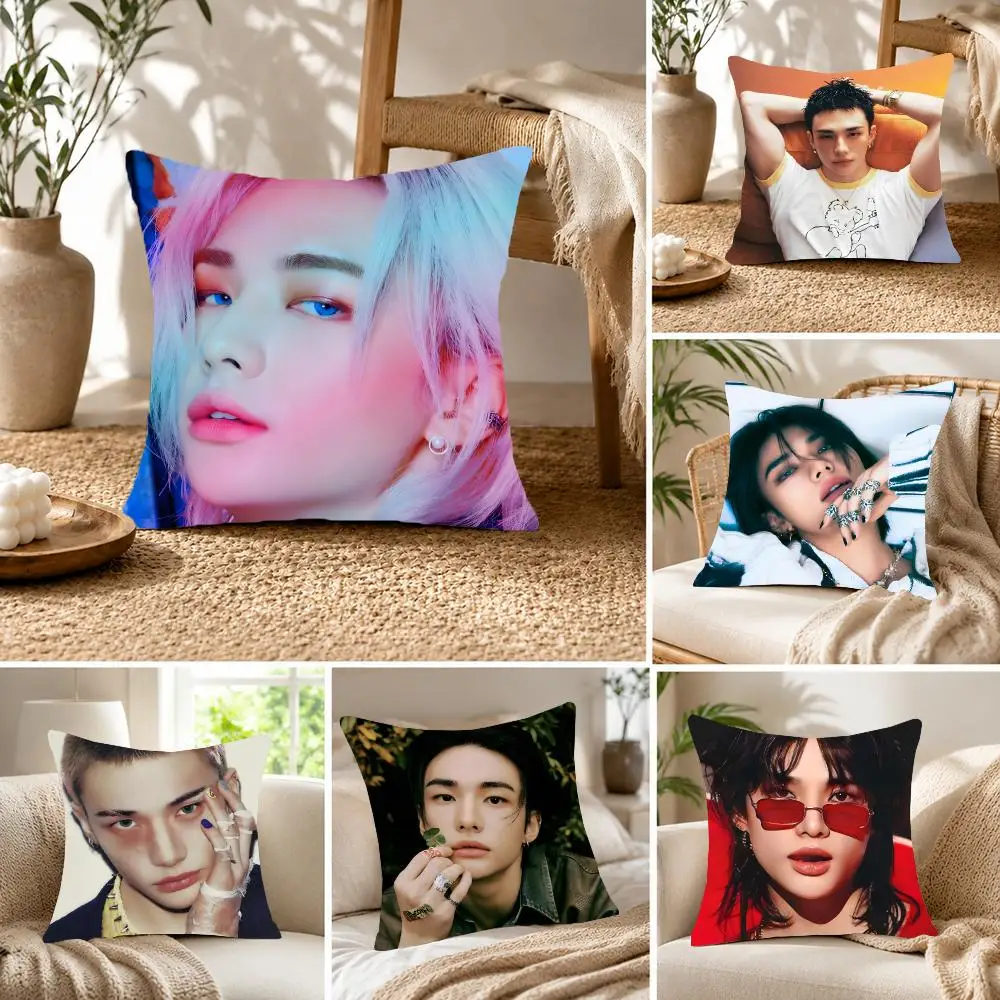 Stylish Kpopidol H-Hwang HyunJin Cushion Cover Fluffy velvet Nordic style plush Living room sofa decorative