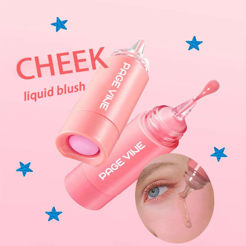 หน้า VINE Liquid Blush Long Lasting Velvet Ink Blusher Brightening Natural Rouge Multi-Purpose Matte ลิปสติกอายแชโดว์แต่งหน้า