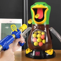 Hungry Shooting Duck Toys 98K Pistol Air-powered Gun Soft Bullet Ball Scoring Battle Games With Light Can Walk Gun Kids Gifts