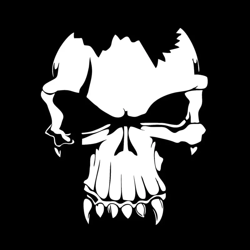 jpct Skull Car Sticker. Off Road. Warning. Motorcycle Auto Parts. Black / White Decoration. Refrigerator. Interesting PVC