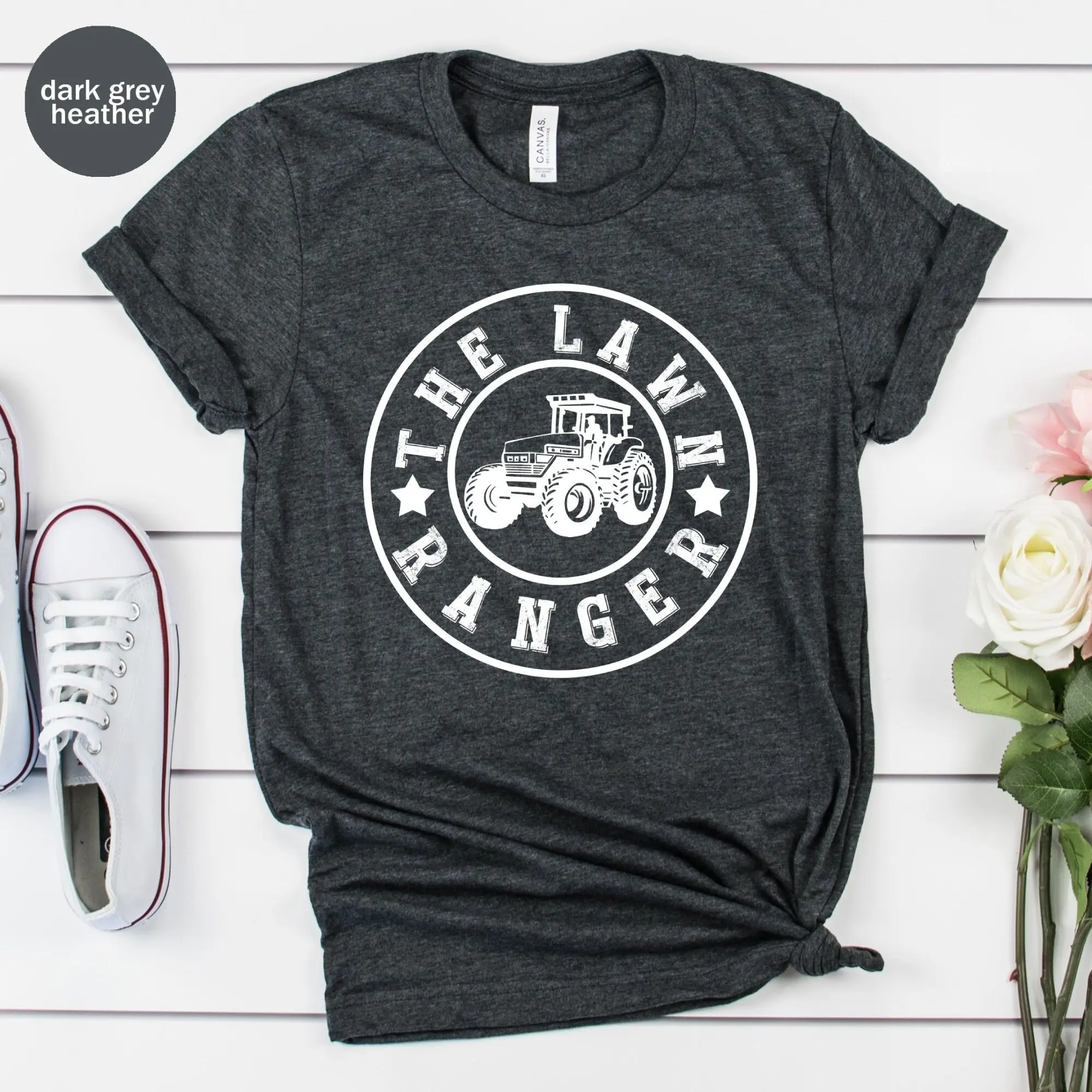 The Lawn Ranger Farmer Dad T Shirt Mower Landscaper For Husband