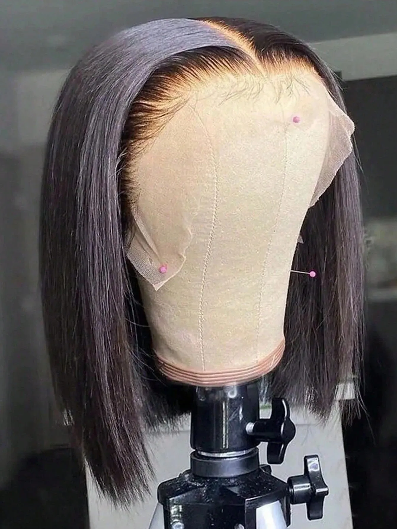 

Bob Wig 100% Human Hair Wigs 13X6 Lace Frontal 220% Density Bob Wig Pre Plucked Hd Lace Short Wig Bleached Knots Natural Black