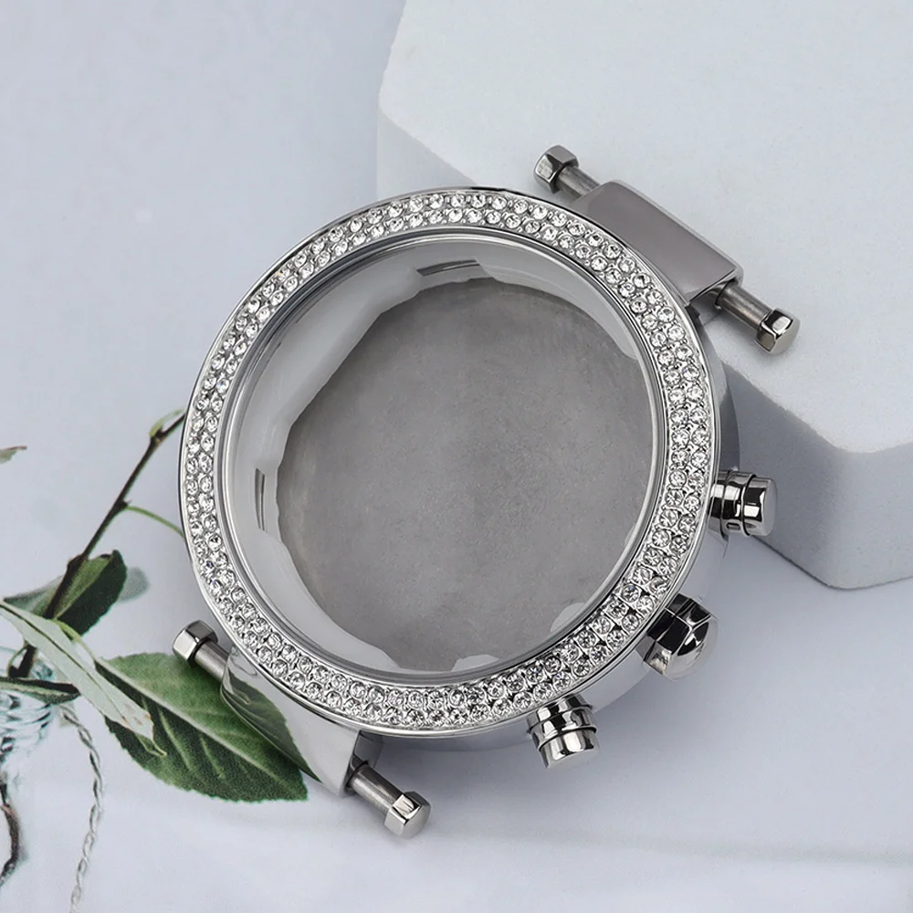 

39.2mm Lady's Silver Watch Case Stainless Steel For Miyota JS25 Quartz Movements Polished Case 32mm-32.30mm Dial Accessorie Part