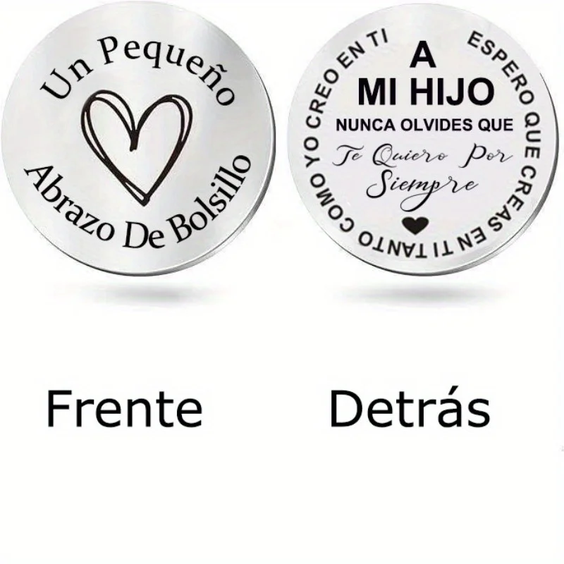 1PC Pocket Hug Token Keepsake Stainless Steel Double Sided Inspirational To My Son Daughter Gifts