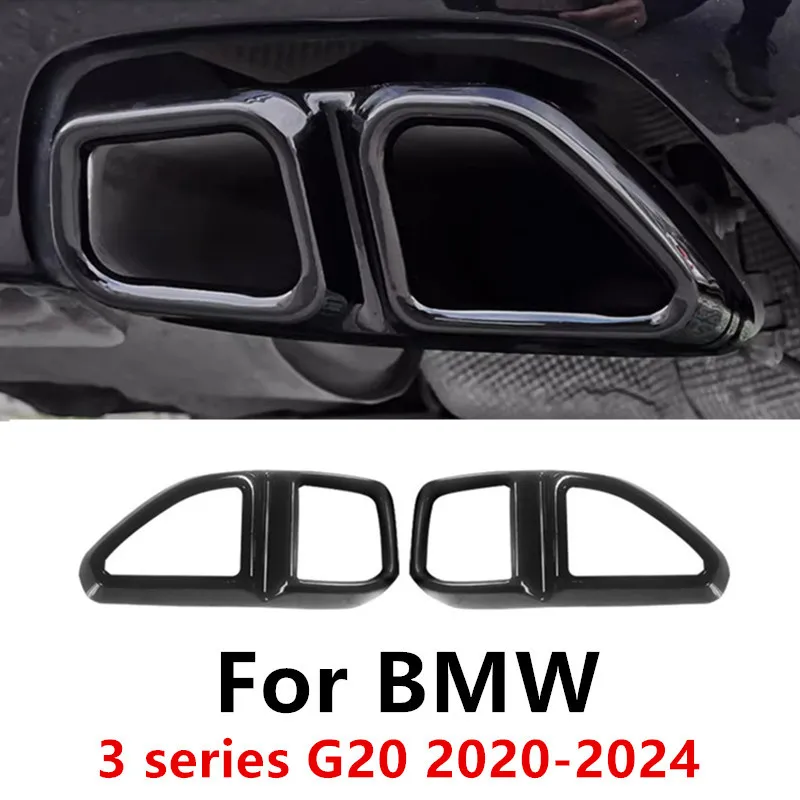 

Car Stickers Turning Tail Throat Exhaust systems Pipe Muffler Tips Cover For BMW 3 series G20 2020 2021 2022 2023 2024