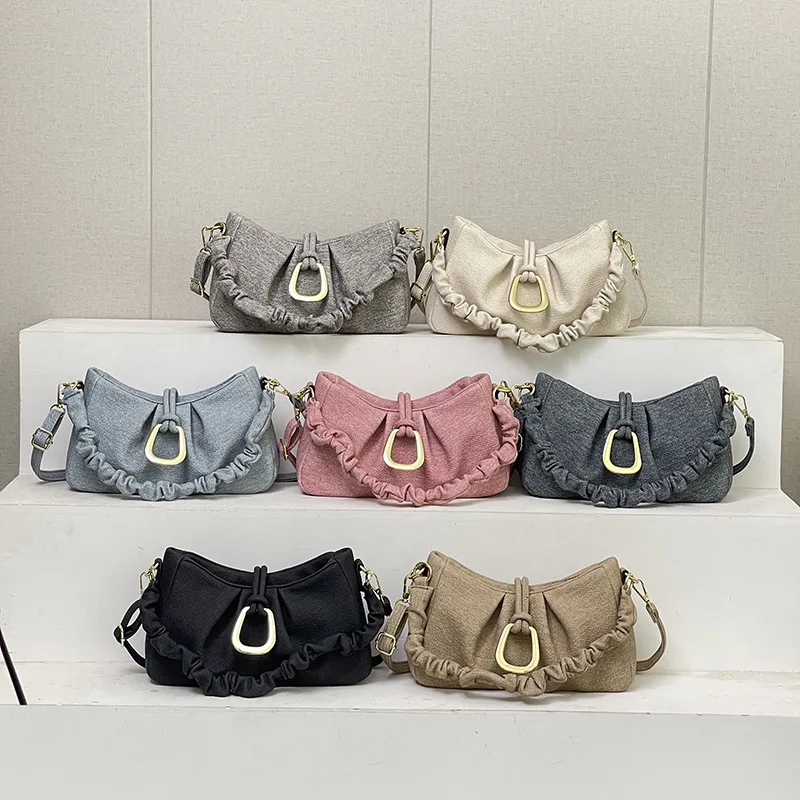 

Simple Fashion Pleated Sweet Shoulder Bag, Cloud Bag Niche High-end Textured Underarm Women's Bag Crossbody Bags for Women