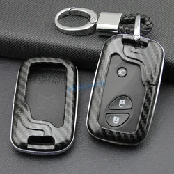 For Lexus 2005-2019 LS GS HS LX IS ES RX GX CT Carbon Fiber Car Smart Key Fob Chain Case Cover Shell Ring Holder 300 350 450h