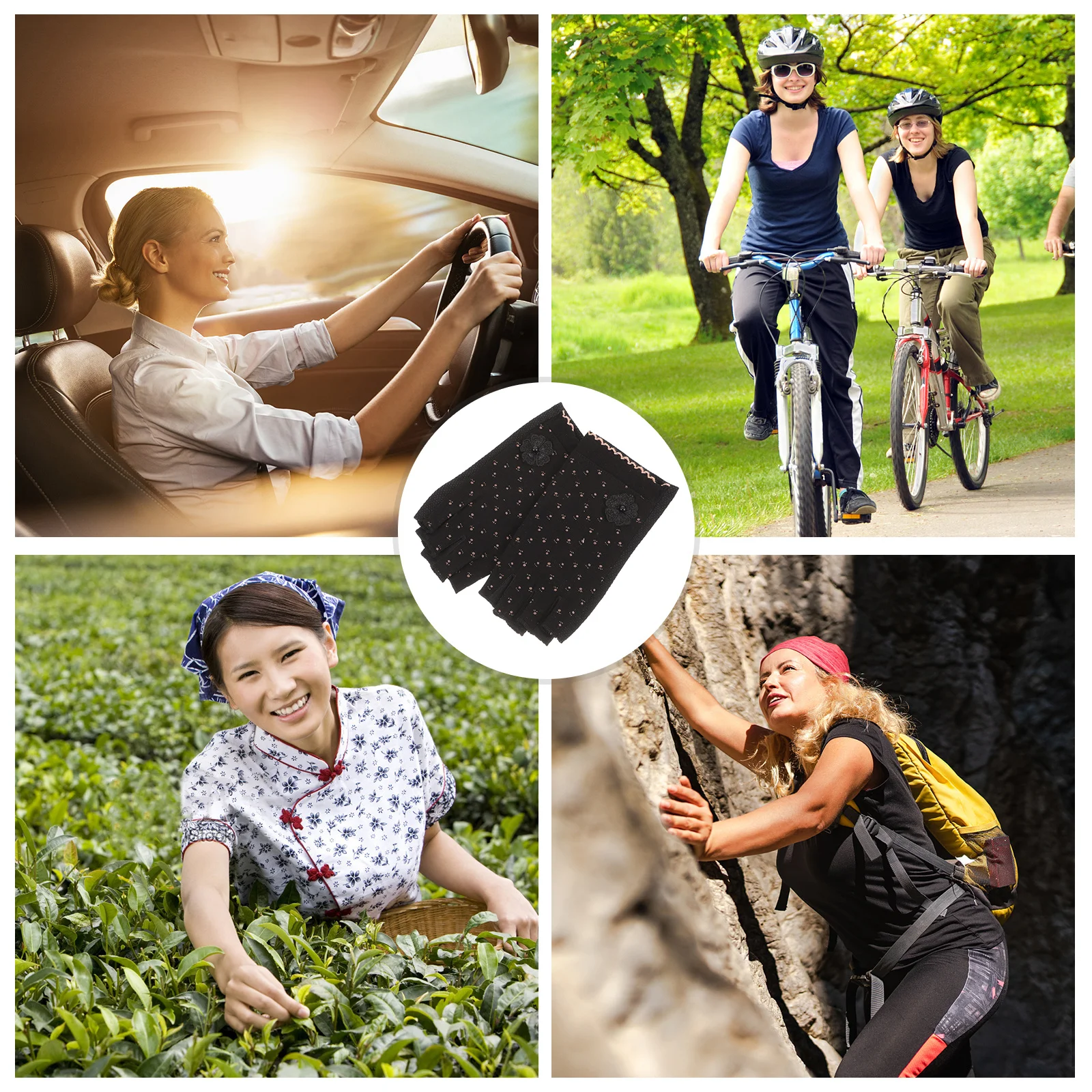 

1Pair Fingerless Gloves Sun Protection Breathable Half Finger Summer Gloves for Driving Cycling Outdoor Fitness