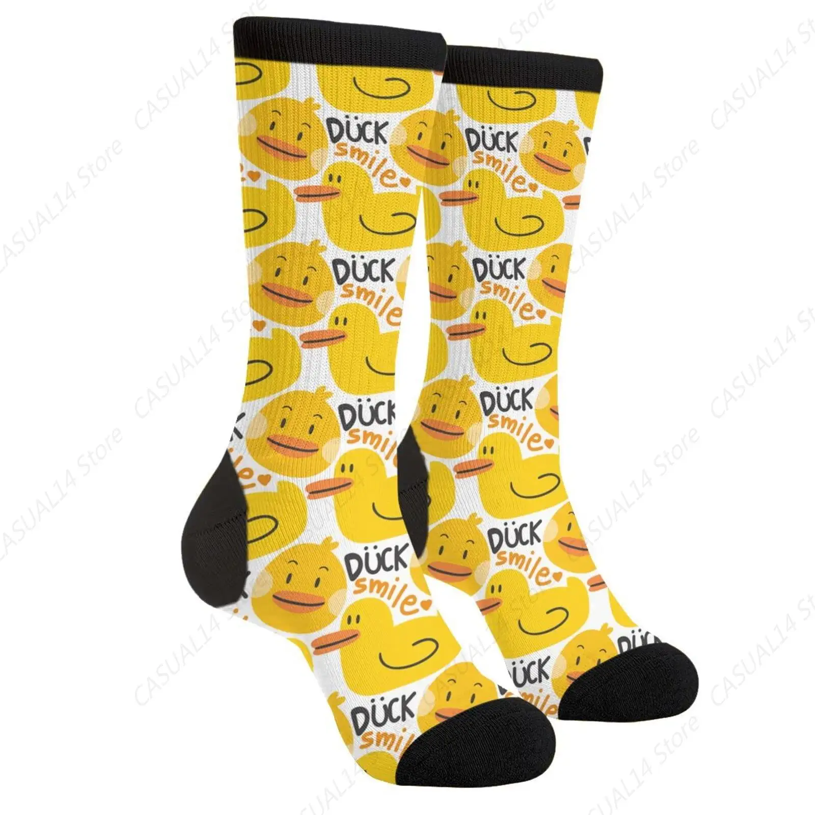 Duck Novelty Crew Socks Dress Socks Casual Mid Calf Socks Funny Cute Socks For Women Men