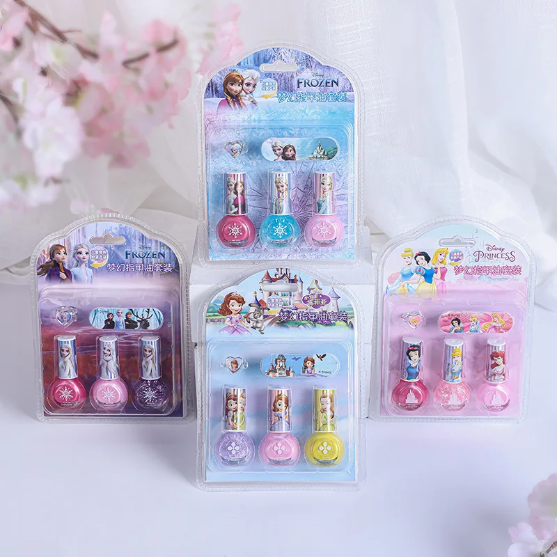 Disney's new Frozen girl play house nail polish makeup dress up set children's handmade manicure stickers diy toy