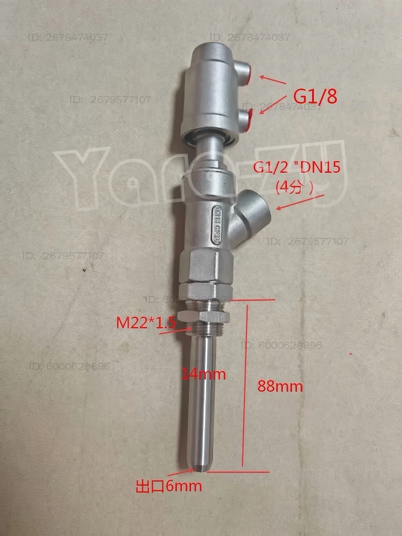 Stainless steel anti-drip filling valve, pneumatic vertical discharge nozzle, liquid filling valve