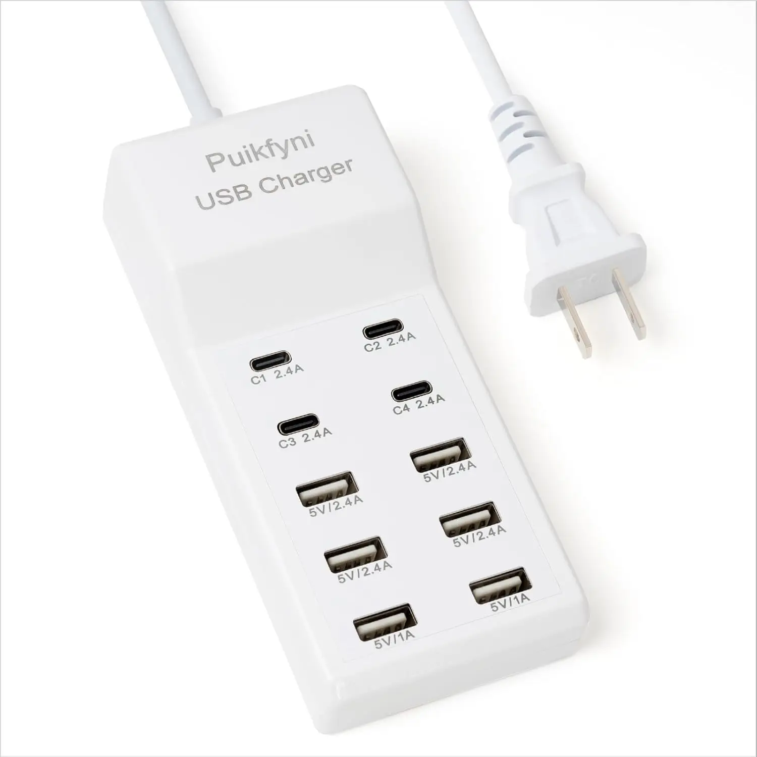 10-Port USB C Charging Station: 4 USB-C + 6 USB-A, Fast Charging Hub for Phones, Tablets, Smartwatch, Headphones, Speakers