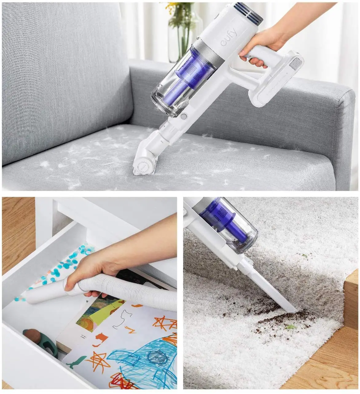 Eufy HomeVac S11 Reach 25.2V Vertical Wireless Vacuum Cleaner ‎25.2 Volts Floor Brush 2500mAh BATTERY LIFE Vertical and Handheld