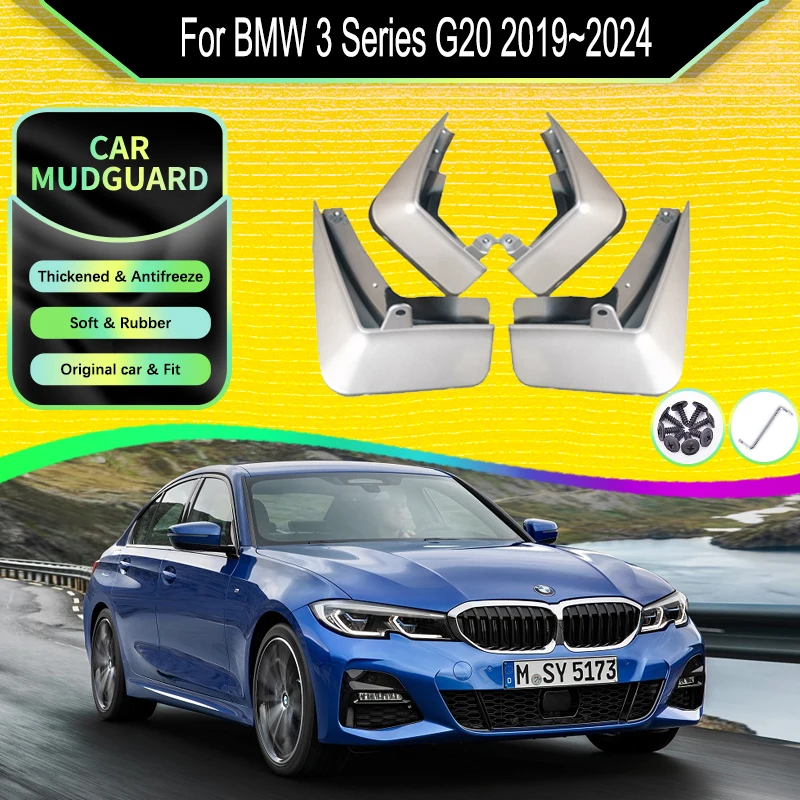 

Car Mudguard For BMW 3 Series G20 2019 2020 2021~2024 Anti-splash Fender Flaps Splash Paint Mud Guards MudFlaps Auto Accessories