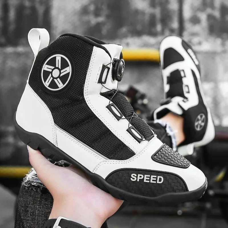 Picture 5: Four Seasons Mesh Breathable Motorcycle Cycling Boots Waterproof Anti Slip Traction Off Road Outdoor Riding Shoes for Men Women
