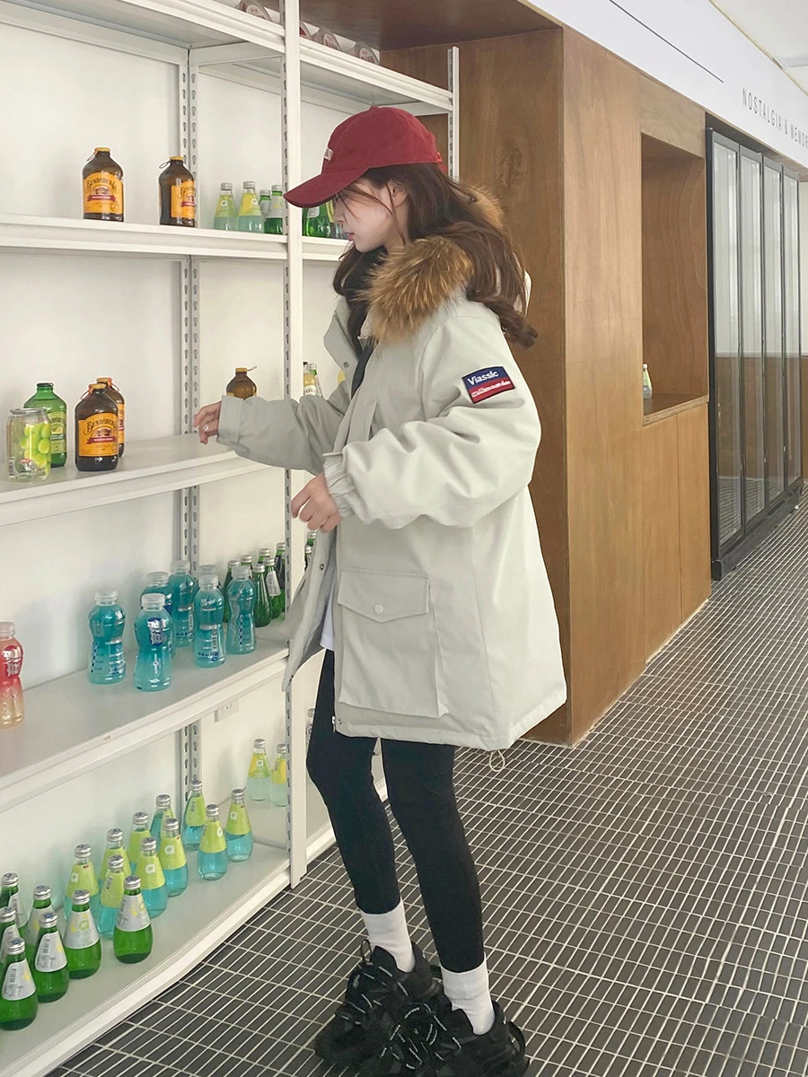 

Зимнее пальто Qiqi в корейском стиле, средней длины, утепленное, для женщин, маленький размер, для повседневной носки, трендовая модель