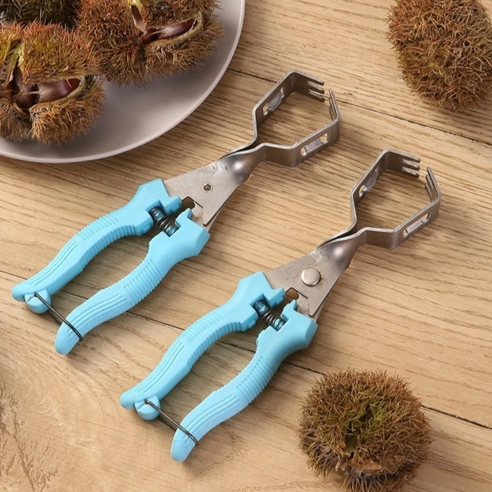 

Practical Tool Stainless Steel Chestnut Opener Ergonomic Plastic Chestnut Sheller Multi-Functional Chestnut Plier Nut Processing