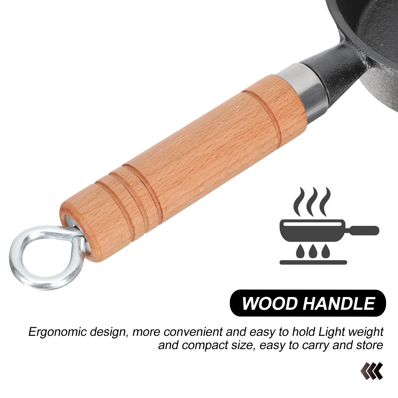 

Mini Cast Iron Skillet Small Oil Heating Pan Lightweight Non-Stick Camping Cookware For Hiking Picnic Multi-Functional Egg