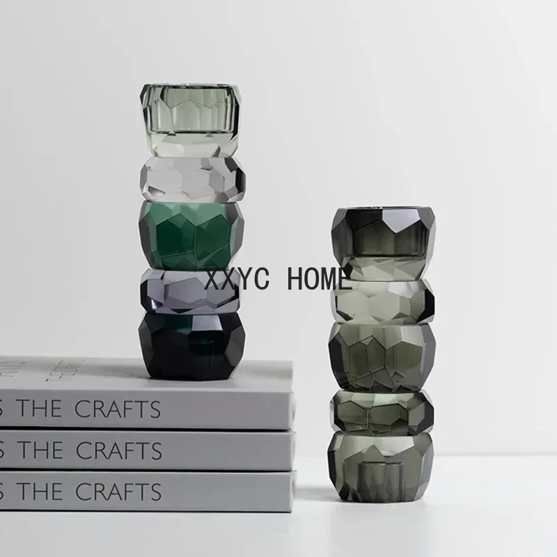 

Interior Crystal Candle Holder Transparent Base Small Luxury Candle Holder Pillar Nordic Bougies Et Supports Birthday Decoration