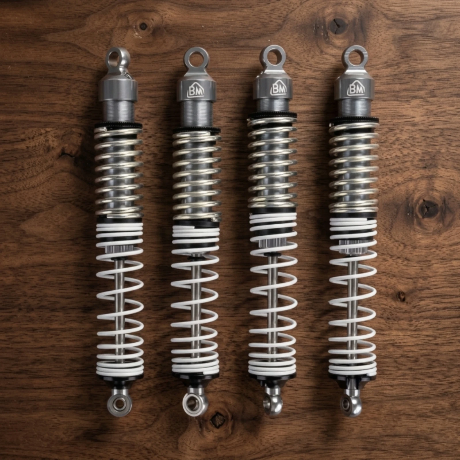 4 Pieces Metal RC Damper with Spare Springs Threaded RC Shock Absorber with Dual Springs Hardware Smooth for Hobbyists