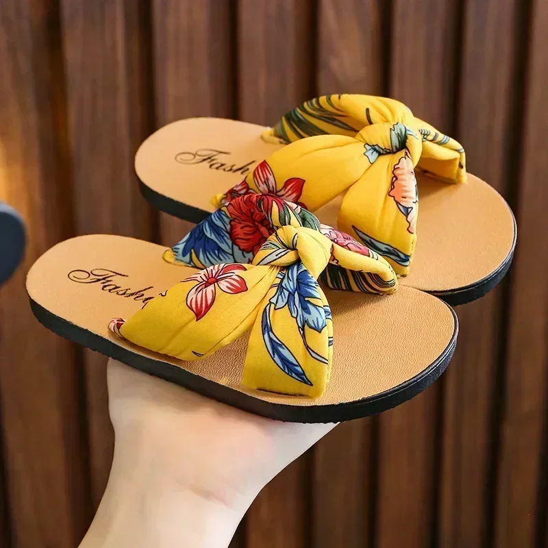 Girls Slippers Children\'s Fashion Soft Sole Princess Shoes Kids New Summer Sandals Flat Shoes Baby Girls Shoes