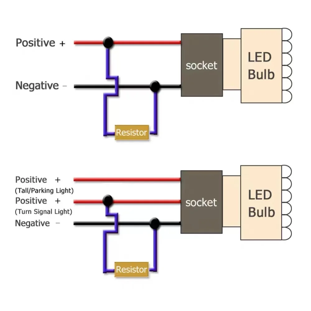 2PCS 6ohm 50W Load Resistor Canbus Anti-Flashing Decoder For Daytime Running Light LED bulb Reverse Light Turn Signal Fog Lamp