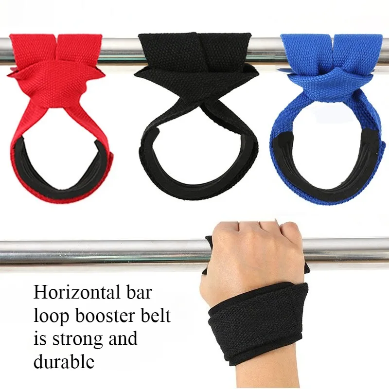 1Pair Single Loop Weight Lifting Wrist Straps Hard Pull Barbell Dumbbell Gym Strength Training Wrist Support Fitness Assist Band