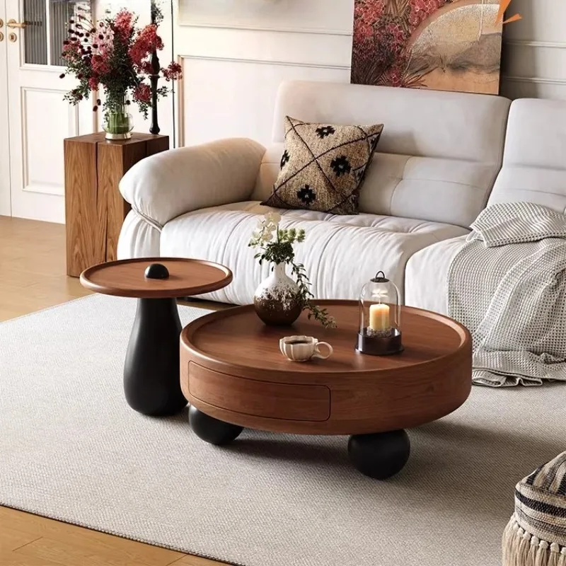 

Round Modern Coffee Tables Design Wood Small Minimalist Coffee Tables Storage Premium Mesa De Centro De Sala Home Accessories
