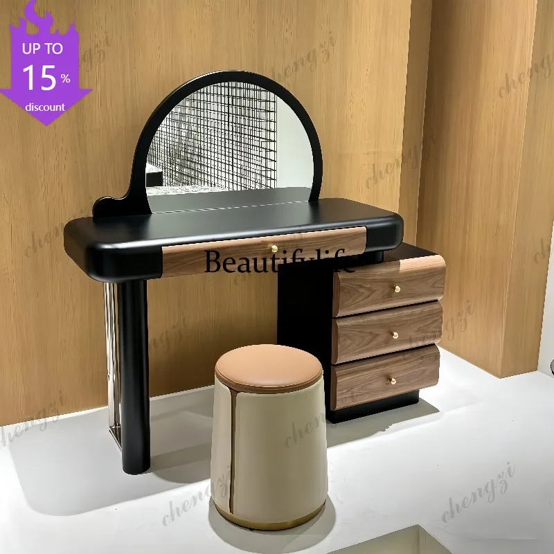 M178 Walnut new Chinese style homestay style dresser simple modern natural style storage cabinet